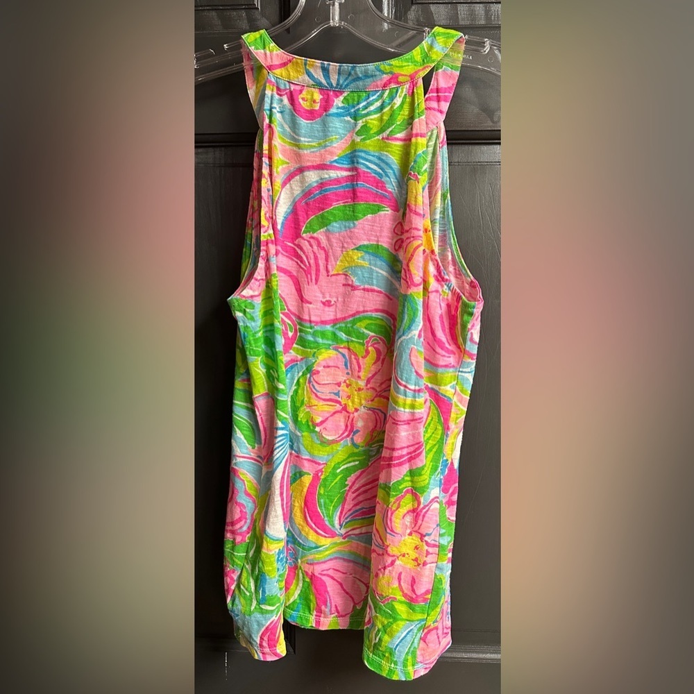 Lilly Pulitzer V-Neck Tank Floral Tropical Design & Colors Women’s Size Small - Picture 2 of 10
